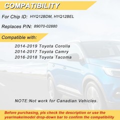 Key Fob Replacement for 2014-2017 Toyota Camry/ 14-19 Corolla/ 16-18 Tacoma