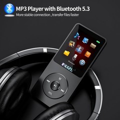 RUIZU X02 MP3 Player w/ Bluetooth 5.3 FM Radio Voice Recorder Up to 128GB Black
