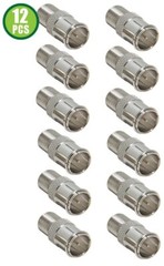 12 Pack F-type Quick Push-On Adapter Male-Female Coax Cable RG59 RG6 Connector