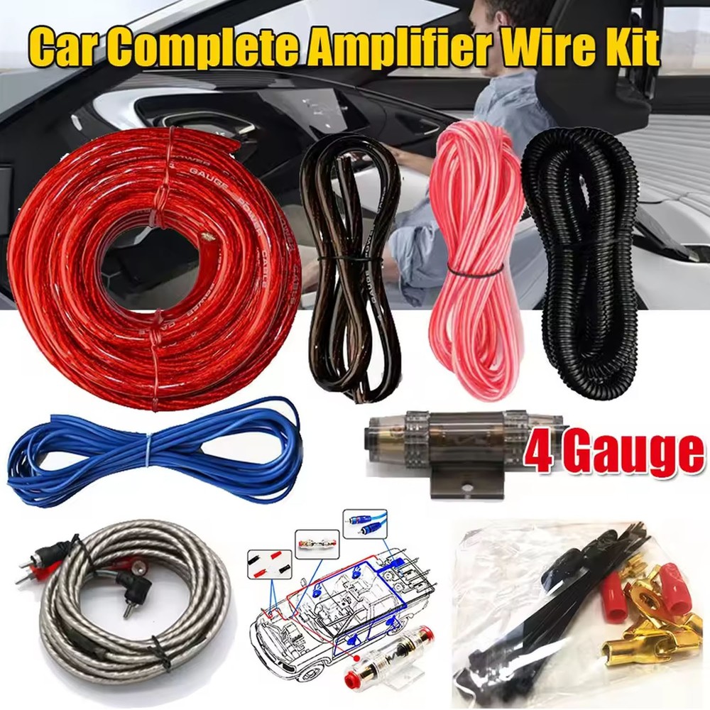 4 Gauge 2300W Car Audio Cable Kit Amplifier Install Amp RCA Subwoofer Sub Wiring