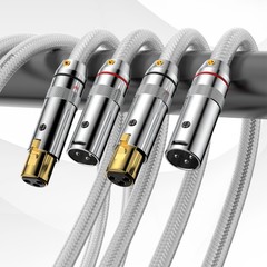 Pair 99.998% Pure Solid Silver Wire HiFi Audio XLR Balanced Male to Female Cable