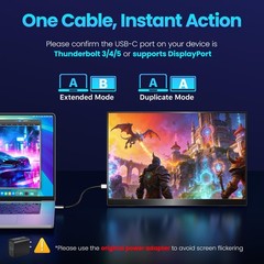 Portable Monitor 16 inch 2560X1600 2K QHD 240Hz USB C HDMI Black Upperizon