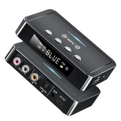 3.5mm AUX To RCA Wireless Audio NFC Adapter Bluetooth5.0 Receiver FM Transmitter