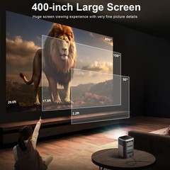 4K Projector With WiFi Bluetooth 5.0 600ANSI 1080P Compatible with iOS/Android