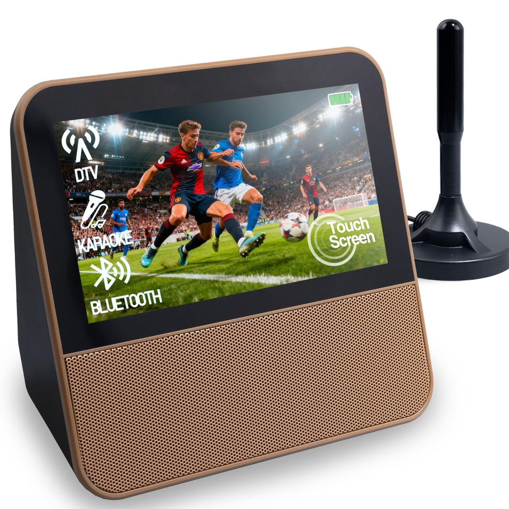 Rywob 7″ Small TV with 1080P Touch Screen,Bluetooth Karaoke Machine