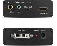 Versatile TNP HDMI to DVI Converter with Multiple Audio Options – Black