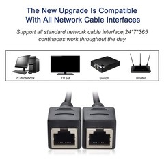 RJ45 Splitter Adapter 1 to 2 Port Ways CAT 7 6 5 LAN Ethernet Cable Connector
