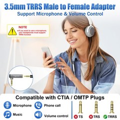 Right Angle 3.5mm 1/8″ Audio Mic Adapter 2-Pack,90 Degree 3.5mm 1/8 Inch TRRS…