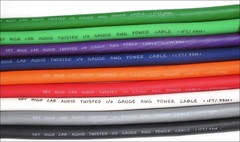 4 Gauge AWG OFC Lime Green Sky High Car Audio Power Ground Cable – by the Foot –