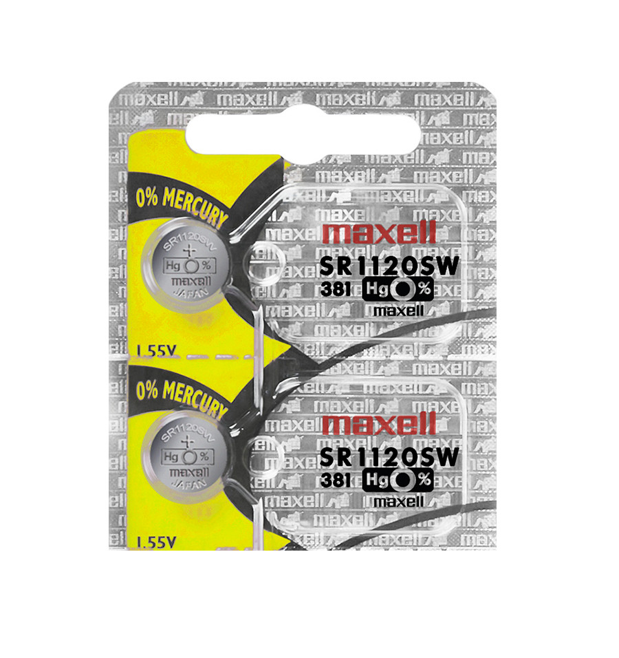 Maxell 381 SR1120SW Silver Oxide Watch Batteries (2 Batteries) – EXP 2023