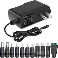 5V1A AC Adapter DC5V Power Supply Cord with 11 Plug Tips AC to DC 5Volt 1A 500mA