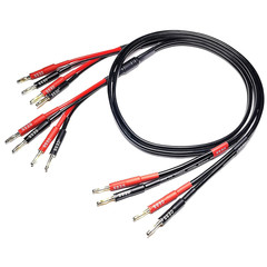 CESS-106-3f Bi-Wire Banana Plug Splitter Speaker Cable, 2 Banana Plugs to 4 B…