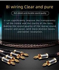 24 strand 7N OCC Bi-wire HIFI Speaker Cable Audio Bi Wiring Cables Banana Plug