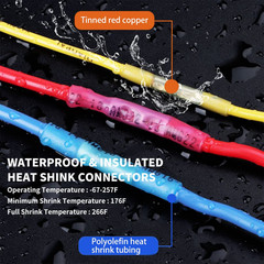 Heat Shrink Butt Splice Wire Connector Insulated Waterproof Crimp Terminals kits