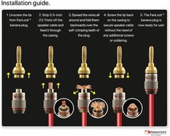 FanLock Excel 24k Gold Plated Banana Plugs – 4 Pcs Quick Connect for Audiophiles