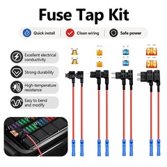 8 Pack 12V Car Add-a-Circuit Fuse Tap Standard Mini Micro2 and Low Profile Taps