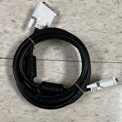 DVI-D Dual Link Male to Male DVI Cable 6 ft Black/White w/ Ferrite Core