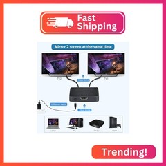 AKWOR HDMI Splitter 1 in 2 Out for Dual Monitors with a 5ft HDMI Cable 4K UHD Di