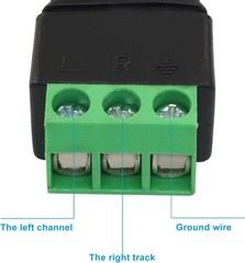 5 Pack TS Mono Male to 3 Pin Screw Terminal AUX Headphone Balun Connector, 3….