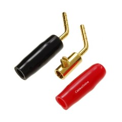 5-Pair Angled Screw-Type 2mm Speaker Wire Terminal Pin w/Rubber Boots