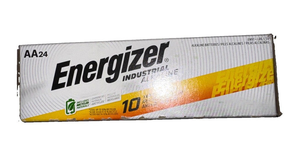 Energizer AA Industrial Alkaline Batteries EN91, LR6, 1.5V, (Pack Of 24 Each)
