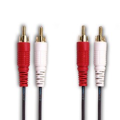 SatelliteSale 2 Male to 2 Male RCA Audio Stereo Composite Cable Black