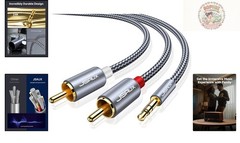 Durable 6.6ft RCA to 3.5mm Audio Cable – High-Quality Sound for All Devices