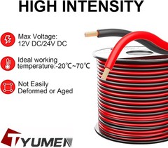 Heavy-Duty 40FT 18 Gauge Hookup Wire for LED Lights & Electrical Applications