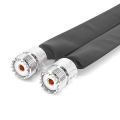Metal+Plastic Door Pass Through Flat RF Coaxial Cable UHF Female 12Inch 50 Ohms