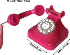 Retro Landline Home Corded Old Fashion Desk Basic Pink Decorative Analog Tel…