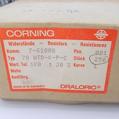 10x DRALORIC Ceramic Trimmers Resistor 1Kohm 20% 70 WTD-K-P-C