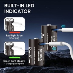 4 Pcs 2100mwh RCR123 CR123A CR123 3V Rechargeable Lithium Li-ion Battery +Cable
