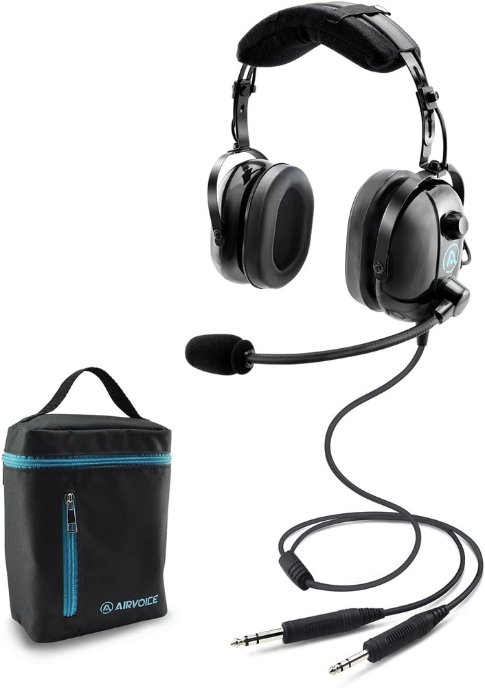 Aviation Headset for Pilots with Passive Noise Cancellation, PNR Aviation Headse