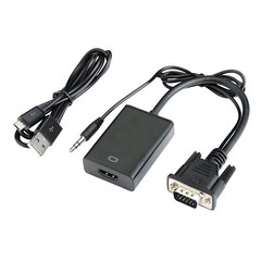 VGA To HDMI Output 1080P HD+ Audio TV AV HDTV Video Cable Converter Adapter