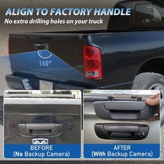EWAY Tailgate Handle Backup Camera for 2002-2008 Dodge RAM 1500 2500 Black
