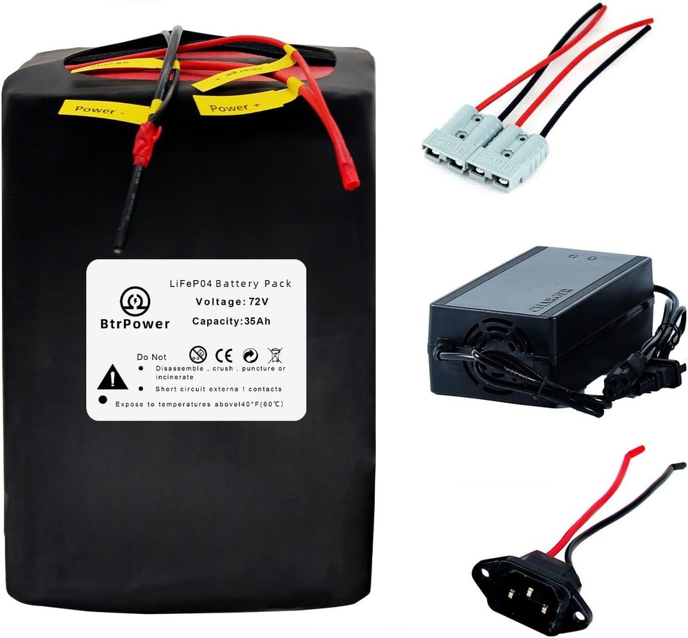72V 35Ah Lifepo4 Battery for 0-3500W Ele/_ctric Bi /ke Motor Built-in 50A BMS