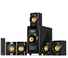 Bobtot Small Subwoofer Home Theater for TV Surround System 5 black and gold