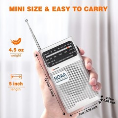 NOAA Weather Radio, AM FM NOAA Emergency Radio Portable with Best Recept