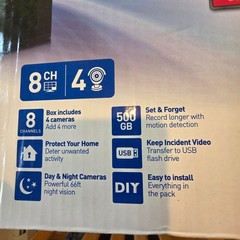 Swann HD security system 8 channel 4 camera NIB Night/Day vision! (up to 1080p)