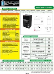 Mighty Max 6V 4.5AH SLA Battery Replacement for Long Way LW-3FM4.5B
