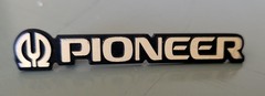 vtg PIONEER Receiver Component Badge Logo Decal PLASTIC / METAL studded Emblem