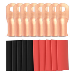 Heavy Duty 8Pcs 4/0 Awg Ring Terminal Connectors with Heat Shrink