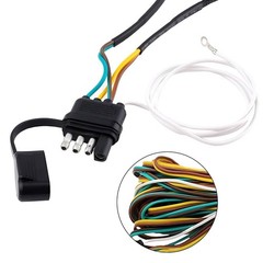 22Ft 4 Pin Trailer Wiring Harness 5 Wire 4 Way Flat Towed Vehicle Light