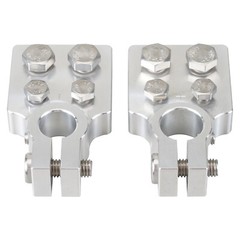 For SAE 4 Spot Flat Battery Terminal Car Audio Top Post 4/0 AWG Lugs + Bolts