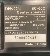 Denon SC-60C Center Stereo Speaker – Free Shipping