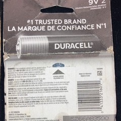 Duracell 9V Alkaline Batteries 2-Pack 9V Block MN1604B2 Exp Mar 2030