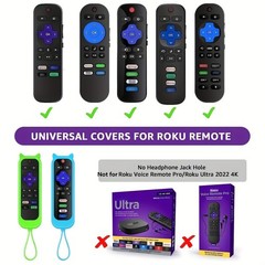 1P Silicone Remote Control Cover For Roku Glow-In-The-Dark TV Remote Holder Case