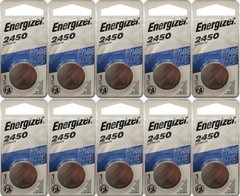 10 Pcs Energizer CR2450 ECR2450 CR 2450 3V Lithium Coin Cell Button Battery