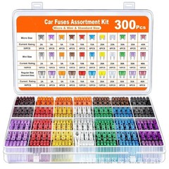 300Pcs Car Fuse Assortment Kit, 160 Mini Blade Fuses Automotive + 90 Standard