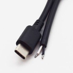 5pcs 25cm USB C Type-C Male Plug Cable 2 wires Power Pigtail Cable Cord DIY -US